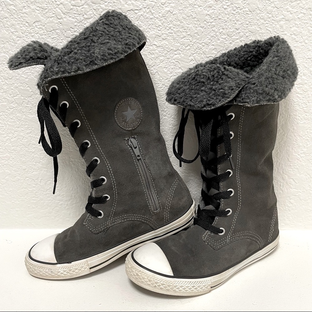 CONVERSE•Suede & Sherpa Tall Chuck Taylor’s Sz 2.5